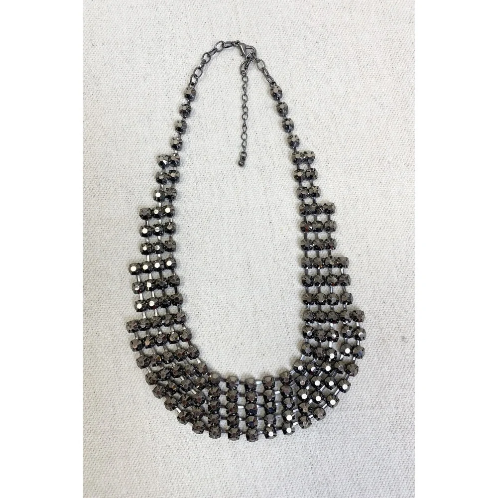 Rhinestone collar choker necklace
